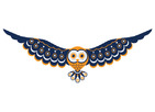 HOPI THE OWL WALL DECAL DARK BLUE