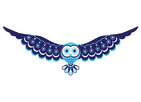 HOPI THE OWL WALL DECAL BLUE