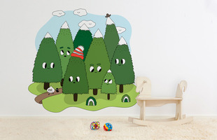 FOREST TREES WALL DECAL