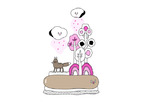 FOX GLADE WALL DECAL PINK & BROWN