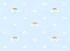 RAINBOW CLOUDS WALLPAPER LIGHT BLUE