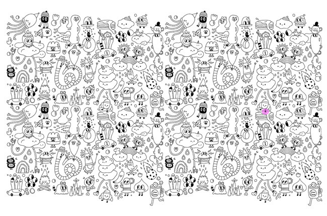 FUNKY DOODLES COLOR IN WALLPAPER
