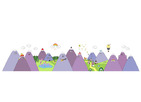MOUNTAIN'S VALLEY WALL DECAL AND BORDER
