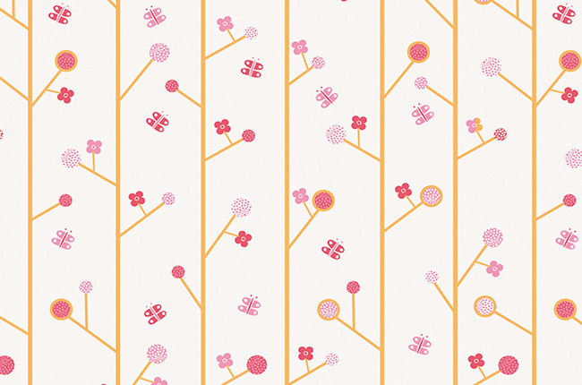 BLOSSOM STEM WALLPAPER- WALL&PAPER