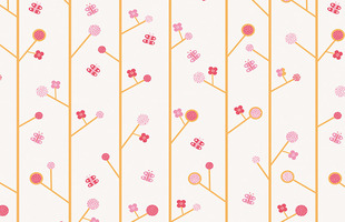 BLOSSOM STEM WALLPAPER- WALL&PAPER